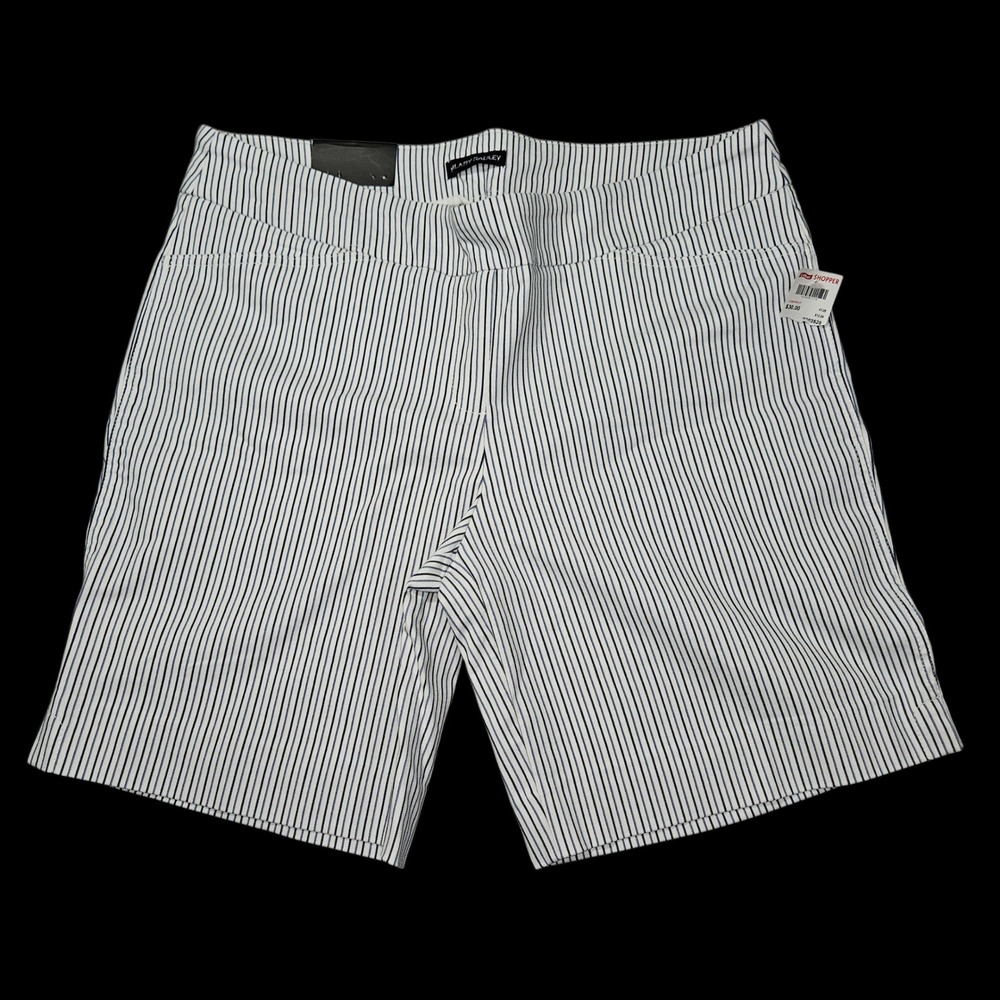 Hilary Radley Bermuda Shorts Navy White Striped Sz 18 NWT